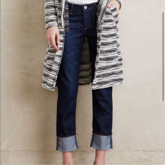 AG Adriano Goldschmied The High Rise Stevie Cuff Slim Straight Jean 29 - Picture 10 of 10